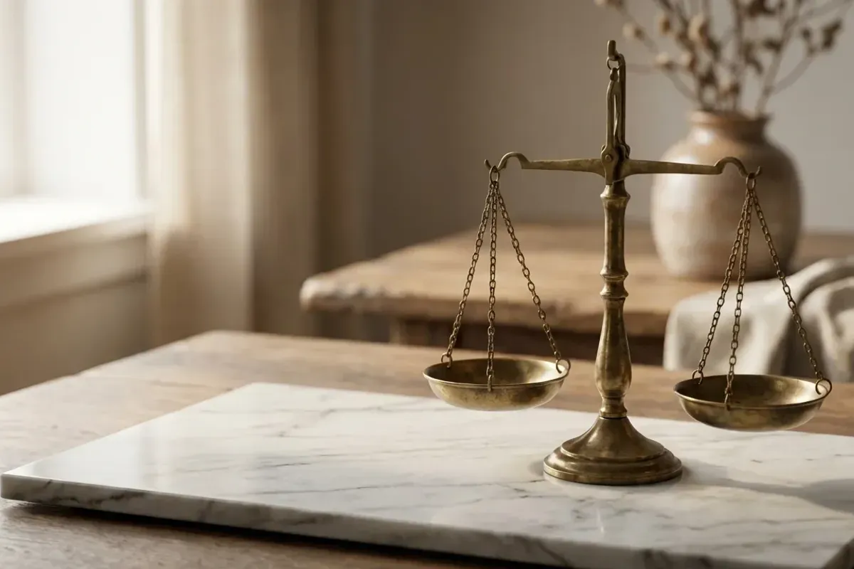 Balance de justice symbolisant la conformité juridique